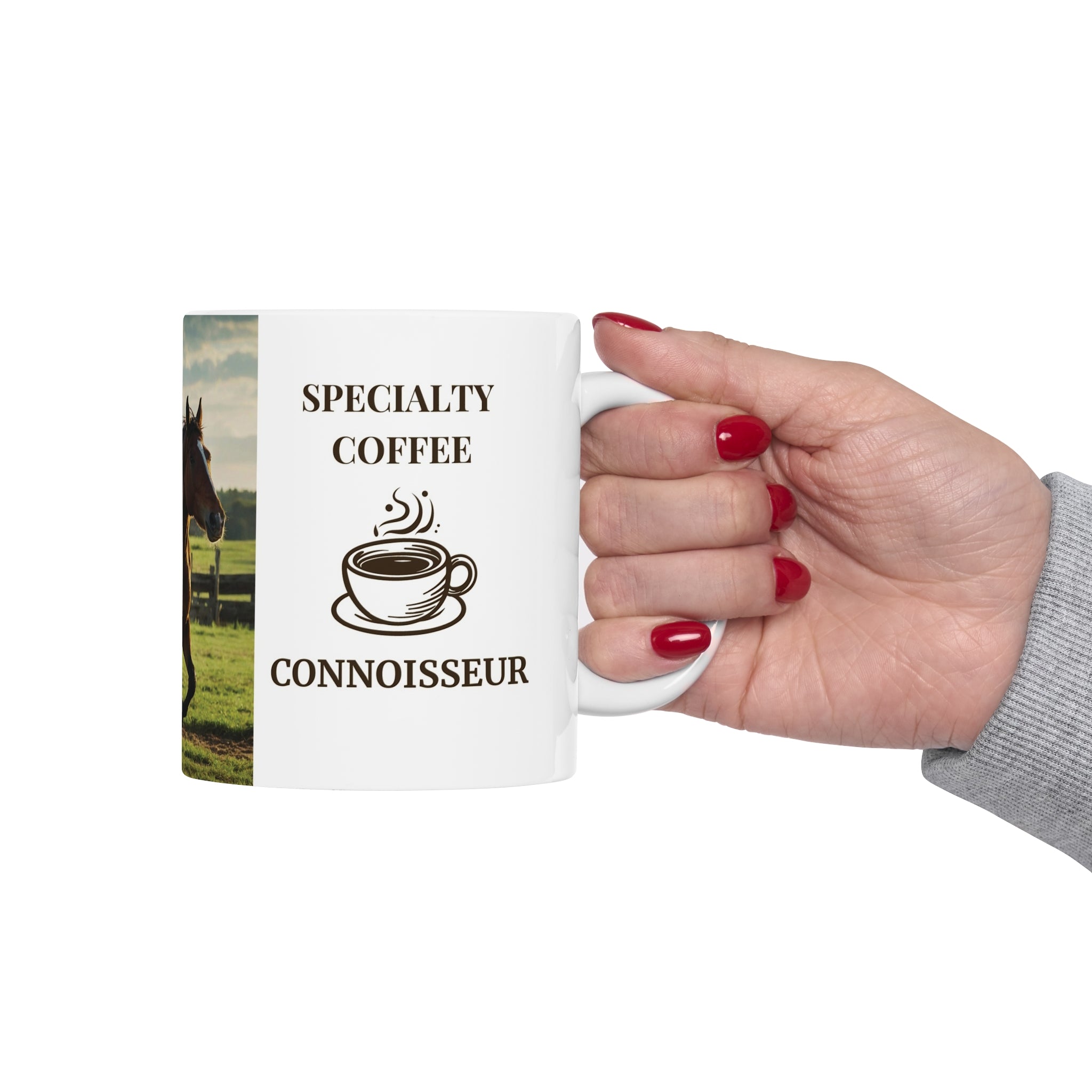 Horses Running Out on the Field, Mug, 11oz - Specialty Coffee Connoisseur