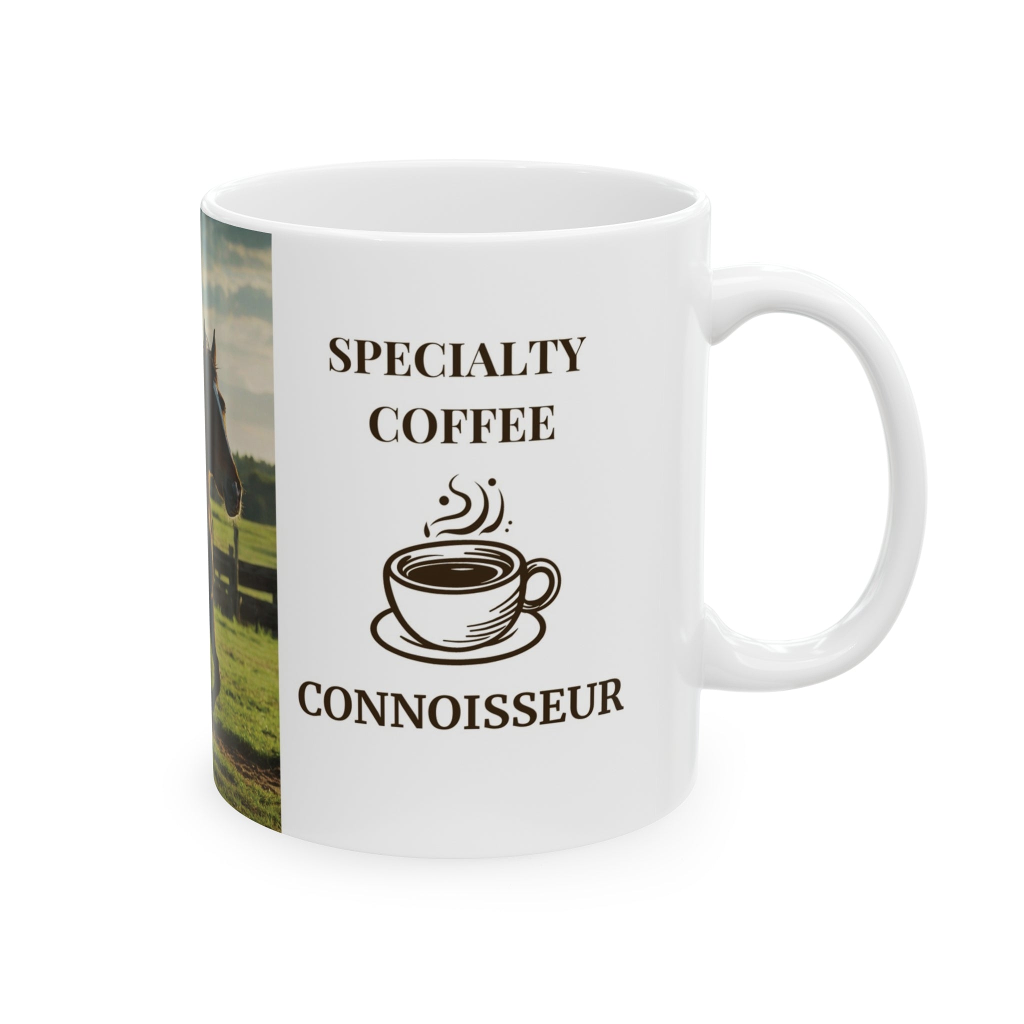 Horses Running Out on the Field, Mug, 11oz - Specialty Coffee Connoisseur